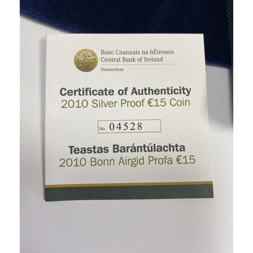 298 - A CENTRAL BANK OF IRELAND SERIES MARE AND FOAL LIMITED-EDITION SILVER PROOF FIFTEEN EURO COIN – 2010... 