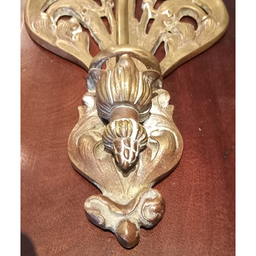 182 - A LARGE ART NOUVEAU BRASS WALL LIGHT, Early 20th Century, French empire style decorative brass sconc... 