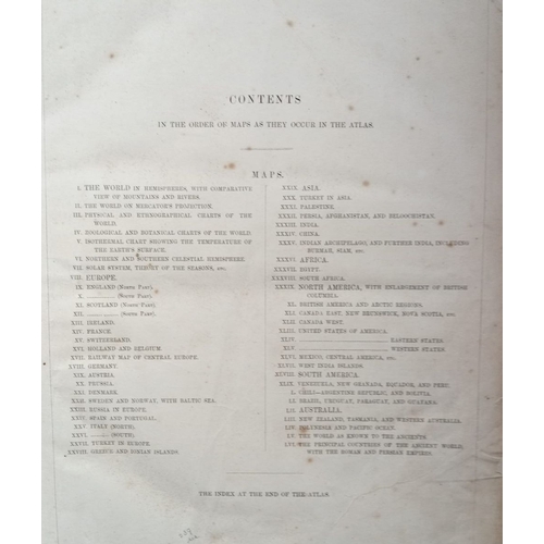 195 - BLACK’S GENERAL ATLAS OF THE WORLD, 56 maps in total, folio size.