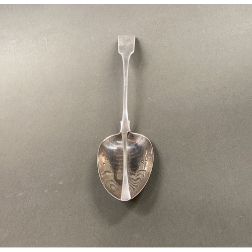2 - A GEORGE III IRISH SILVER DIVIDER/STRAINER SPOON, Hallmarked with Makers mark Matthew West & Richard... 