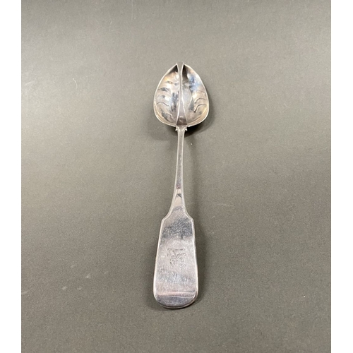 2 - A GEORGE III IRISH SILVER DIVIDER/STRAINER SPOON, Hallmarked with Makers mark Matthew West & Richard... 
