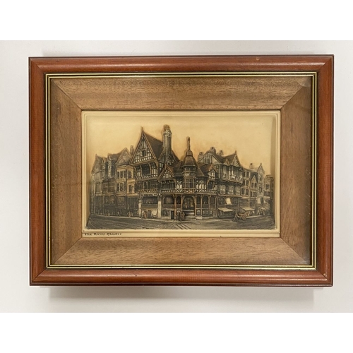 200 - A FRAMED A. OSBORNE IVOREX PLAQUE, The Rows Chester, c.1906, titled below image, inscribed verso ‘Ph... 