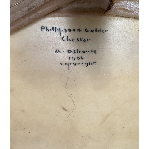 200 - A FRAMED A. OSBORNE IVOREX PLAQUE, The Rows Chester, c.1906, titled below image, inscribed verso ‘Ph... 