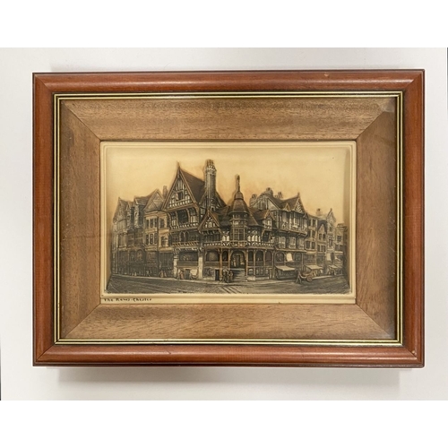 200 - A FRAMED A. OSBORNE IVOREX PLAQUE, The Rows Chester, c.1906, titled below image, inscribed verso ‘Ph... 