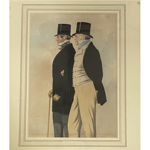 201 - AFTER RICHARD DIGHTON (British, 1795-1880), ‘Admiral Rous and Mr. Geo Payne Fathers of the Turf’ col... 