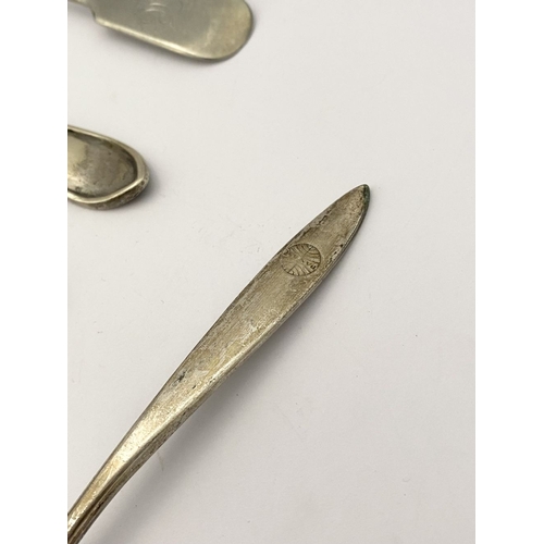 216 - A COLLECTION OF NICKEL SILVERWARE & SILVERPLATE, (1) Nickel silver to include serving spoon, tablesp... 