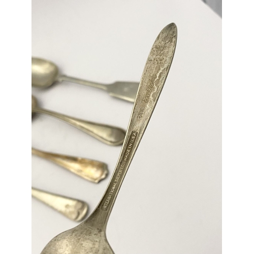 216 - A COLLECTION OF NICKEL SILVERWARE & SILVERPLATE, (1) Nickel silver to include serving spoon, tablesp... 
