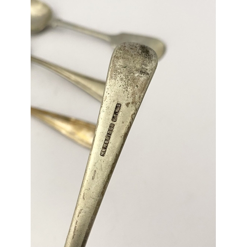 216 - A COLLECTION OF NICKEL SILVERWARE & SILVERPLATE, (1) Nickel silver to include serving spoon, tablesp... 