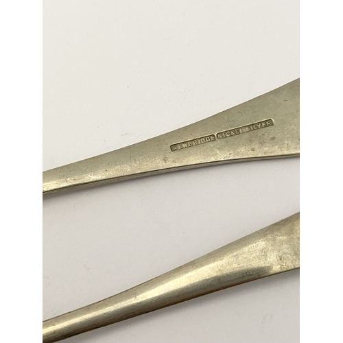 216 - A COLLECTION OF NICKEL SILVERWARE & SILVERPLATE, (1) Nickel silver to include serving spoon, tablesp... 