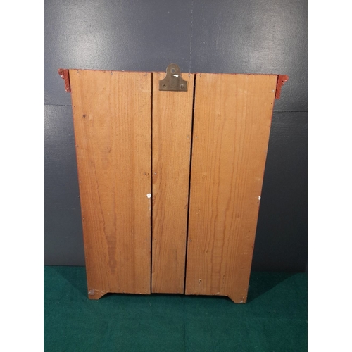 219 - A CHARMING PAINTED MINIATURE/APPRENTICE PIECE, Irish Vernacular dresser, complete with two drawers, ... 