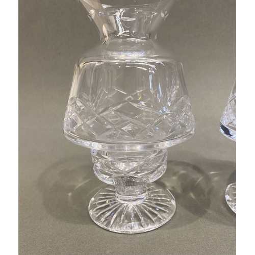 220 - A PAIR OF IRISH CRYSTAL TEALIGHT HOLDERS, by Cavan Ireland, acid mark to base. In good condition wit... 