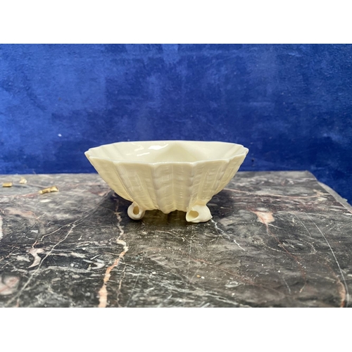 221 - A COLLECTION OF BELLEEK, to include cream jug, three sugar bowls two matching, a vase & pair of swan... 