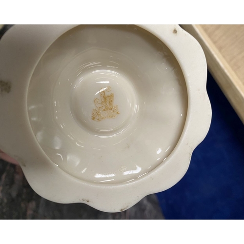 221 - A COLLECTION OF BELLEEK, to include cream jug, three sugar bowls two matching, a vase & pair of swan... 