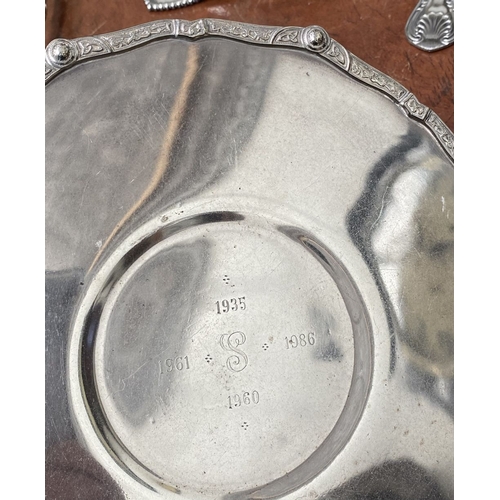 222 - A LARGE COLLECTION OF SILVER-PLATE, by a variety of Makers. To include (i) decorative partial condim... 