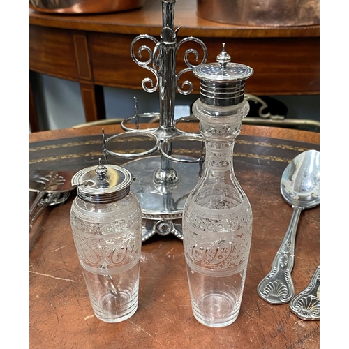 222 - A LARGE COLLECTION OF SILVER-PLATE, by a variety of Makers. To include (i) decorative partial condim... 
