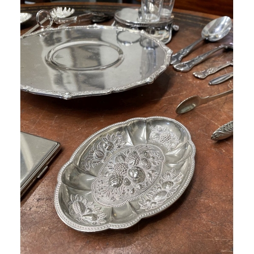 222 - A LARGE COLLECTION OF SILVER-PLATE, by a variety of Makers. To include (i) decorative partial condim... 