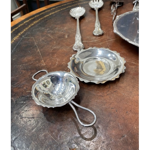 222 - A LARGE COLLECTION OF SILVER-PLATE, by a variety of Makers. To include (i) decorative partial condim... 