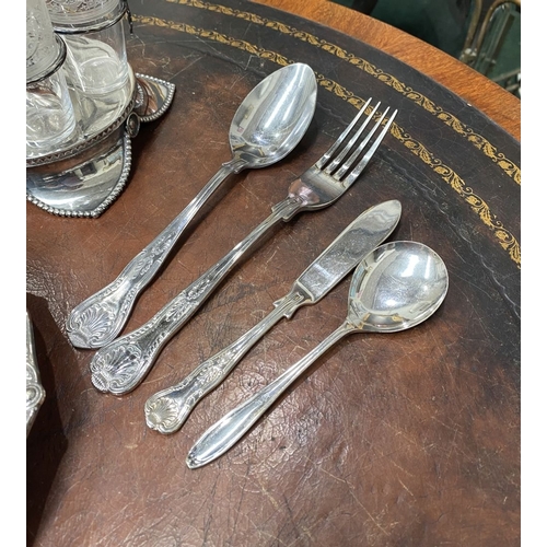 222 - A LARGE COLLECTION OF SILVER-PLATE, by a variety of Makers. To include (i) decorative partial condim... 