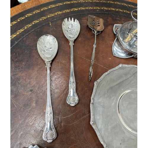 222 - A LARGE COLLECTION OF SILVER-PLATE, by a variety of Makers. To include (i) decorative partial condim... 