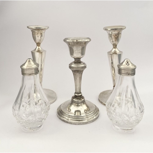 223 - AN ART DECO PERIOD SILVER CANDLESTICK, by Henry Clifford Davis, Harford Works, Harford Street, Birmi... 