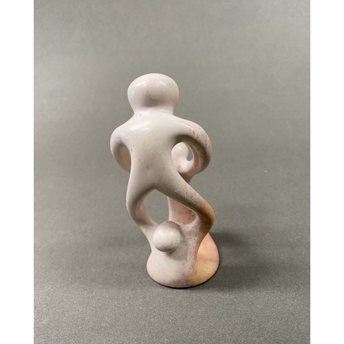 233 - A TRIO OF CARVED SOAPSTONE SCULPTURES, central ‘unity’/’circle of friends’ can be used as a tealight... 