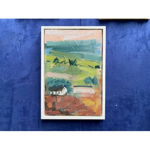 26 - MARTIN STONE (Irish, 20th Century), ‘FARM HILL WEST CORK’, oil on canvas, signed lower left, inscrib... 