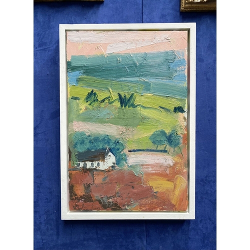 26 - MARTIN STONE (Irish, 20th Century), ‘FARM HILL WEST CORK’, oil on canvas, signed lower left, inscrib... 
