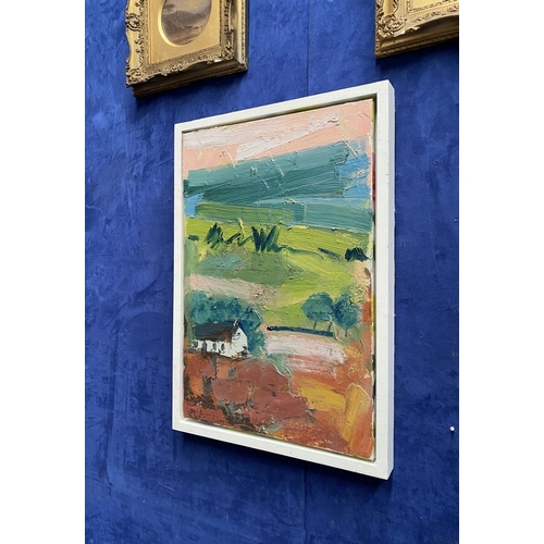 26 - MARTIN STONE (Irish, 20th Century), ‘FARM HILL WEST CORK’, oil on canvas, signed lower left, inscrib... 