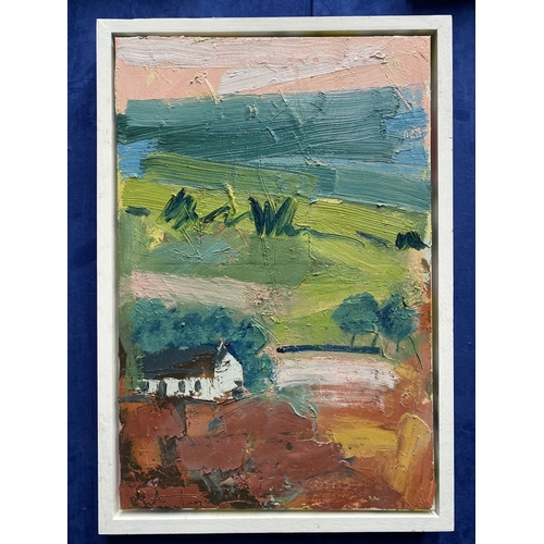 26 - MARTIN STONE (Irish, 20th Century), ‘FARM HILL WEST CORK’, oil on canvas, signed lower left, inscrib... 