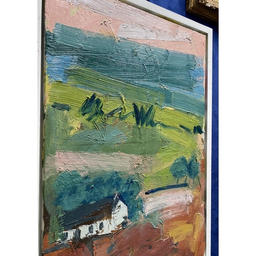 26 - MARTIN STONE (Irish, 20th Century), ‘FARM HILL WEST CORK’, oil on canvas, signed lower left, inscrib... 