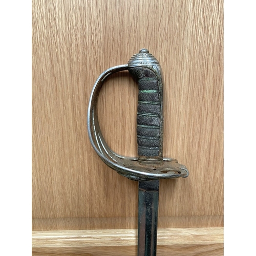 265 - A 19TH CENTURY BRITISH OFFICER’S SWORD, the handle carries the design of the Wilkinson Rifle Brigade... 