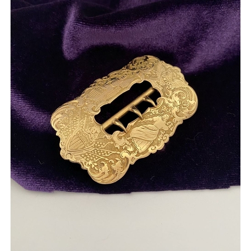 3 - AN EXCELLENT QUALITY CIVIL WAR GOLD SASH BUCKLE, Lady’s sash buckle, highly decorated throughout wit... 