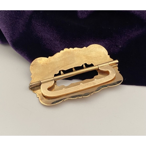 3 - AN EXCELLENT QUALITY CIVIL WAR GOLD SASH BUCKLE, Lady’s sash buckle, highly decorated throughout wit... 
