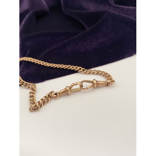 38 - A PRETTY 9CT ROSEGOLD CHAIN LINK NECKLACE, hallmarked to clasp. Delicate curb link chain with double... 