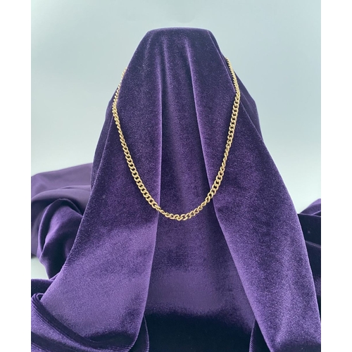 38 - A PRETTY 9CT ROSEGOLD CHAIN LINK NECKLACE, hallmarked to clasp. Delicate curb link chain with double... 