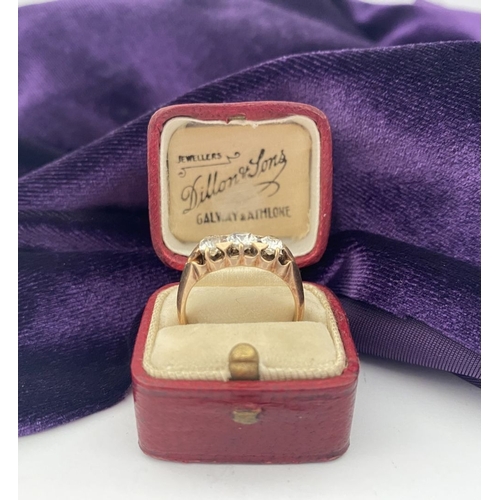 51 - A REALLY BEAUTIFUL 18CT GOLD THREE STONE DIAMOND RING, with three round brilliant cut diamonds in de... 