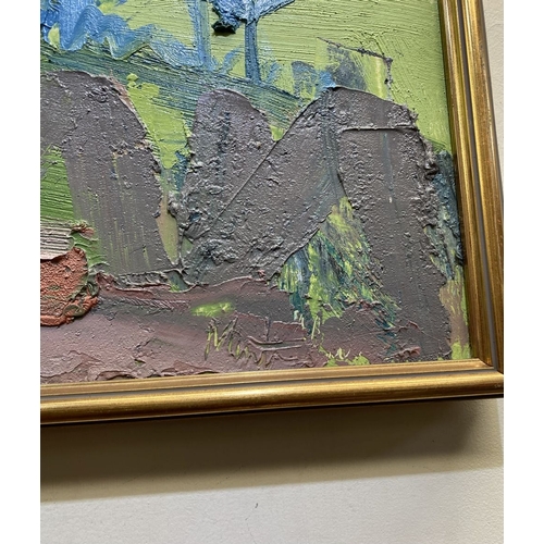 52 - MARTIN STONE (Irish, 20th Century), ‘PINK SKIES WEST CORK LANDSCAPE’, oil on canvas, signed lower ri... 