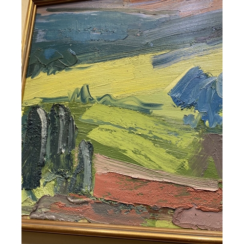 52 - MARTIN STONE (Irish, 20th Century), ‘PINK SKIES WEST CORK LANDSCAPE’, oil on canvas, signed lower ri... 