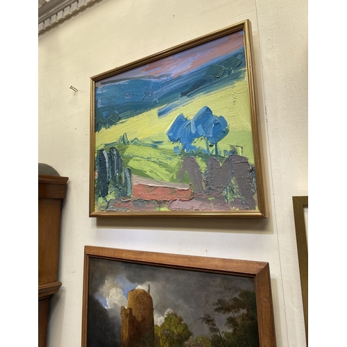 52 - MARTIN STONE (Irish, 20th Century), ‘PINK SKIES WEST CORK LANDSCAPE’, oil on canvas, signed lower ri... 