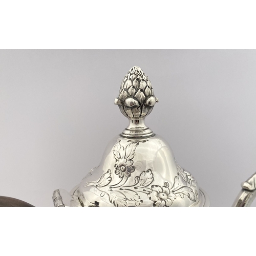 6 - AN EXCEPTIONAL GEORGE III IRISH SILVER COFFEE POT, Hallmarked with Makers mark Charles Townsend, Ski... 