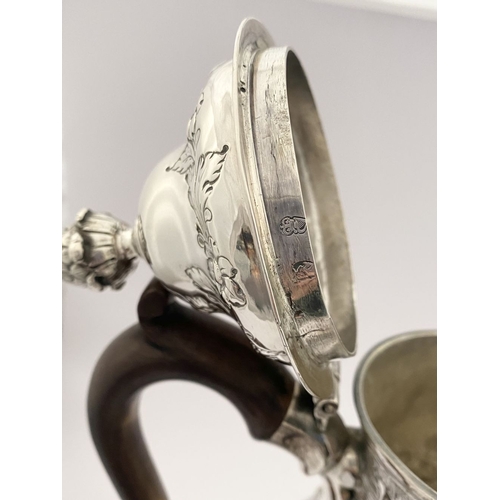 6 - AN EXCEPTIONAL GEORGE III IRISH SILVER COFFEE POT, Hallmarked with Makers mark Charles Townsend, Ski... 