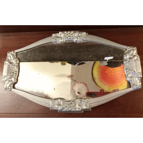 126 - AN ART DECO WHITE METAL JARDINIÈRE CENTREPIECE, with two handles and foliate design to exterior, com... 