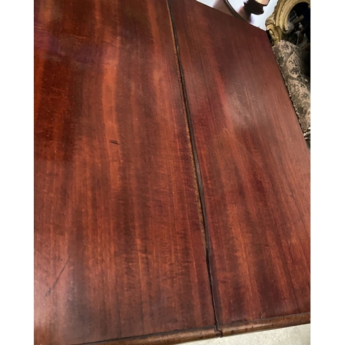 132 - A WILLIAM IV DROP LEAF TWO DRAWER TABLE, the drop leaves with canted corners, the two drawers to fro... 