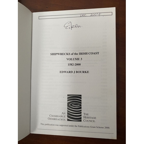 175 - A BOOK LOT OF IRISH INTEREST: Volumes I, II & III ‘Shipwrecks of the Irish Coast’ by Edward J. Bourk... 