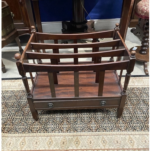 179 - A GOOD QUALITY LATE 19TH CENTURY MAHOGANY CANTERBURY, excellent for storing magazines, papers, and s... 