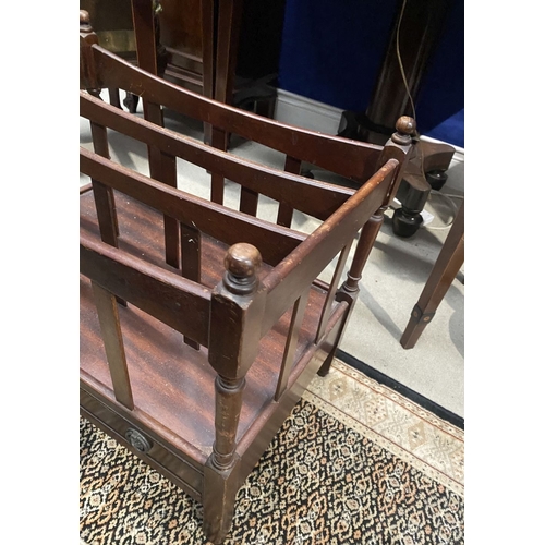 179 - A GOOD QUALITY LATE 19TH CENTURY MAHOGANY CANTERBURY, excellent for storing magazines, papers, and s... 