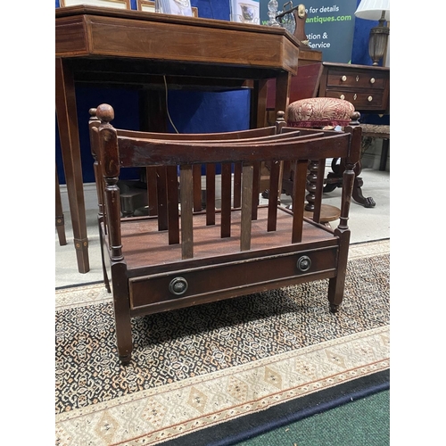 179 - A GOOD QUALITY LATE 19TH CENTURY MAHOGANY CANTERBURY, excellent for storing magazines, papers, and s... 