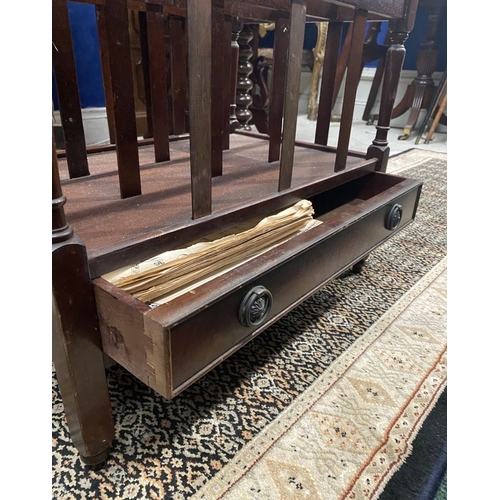 179 - A GOOD QUALITY LATE 19TH CENTURY MAHOGANY CANTERBURY, excellent for storing magazines, papers, and s... 