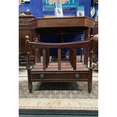 179 - A GOOD QUALITY LATE 19TH CENTURY MAHOGANY CANTERBURY, excellent for storing magazines, papers, and s... 