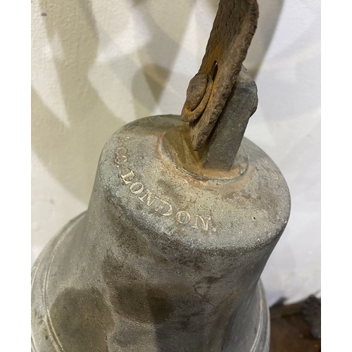 180 - A J4 SHIP’S BELL, c.1916, Marked in italic on the crown, together with the legend Mears & Co London.... 